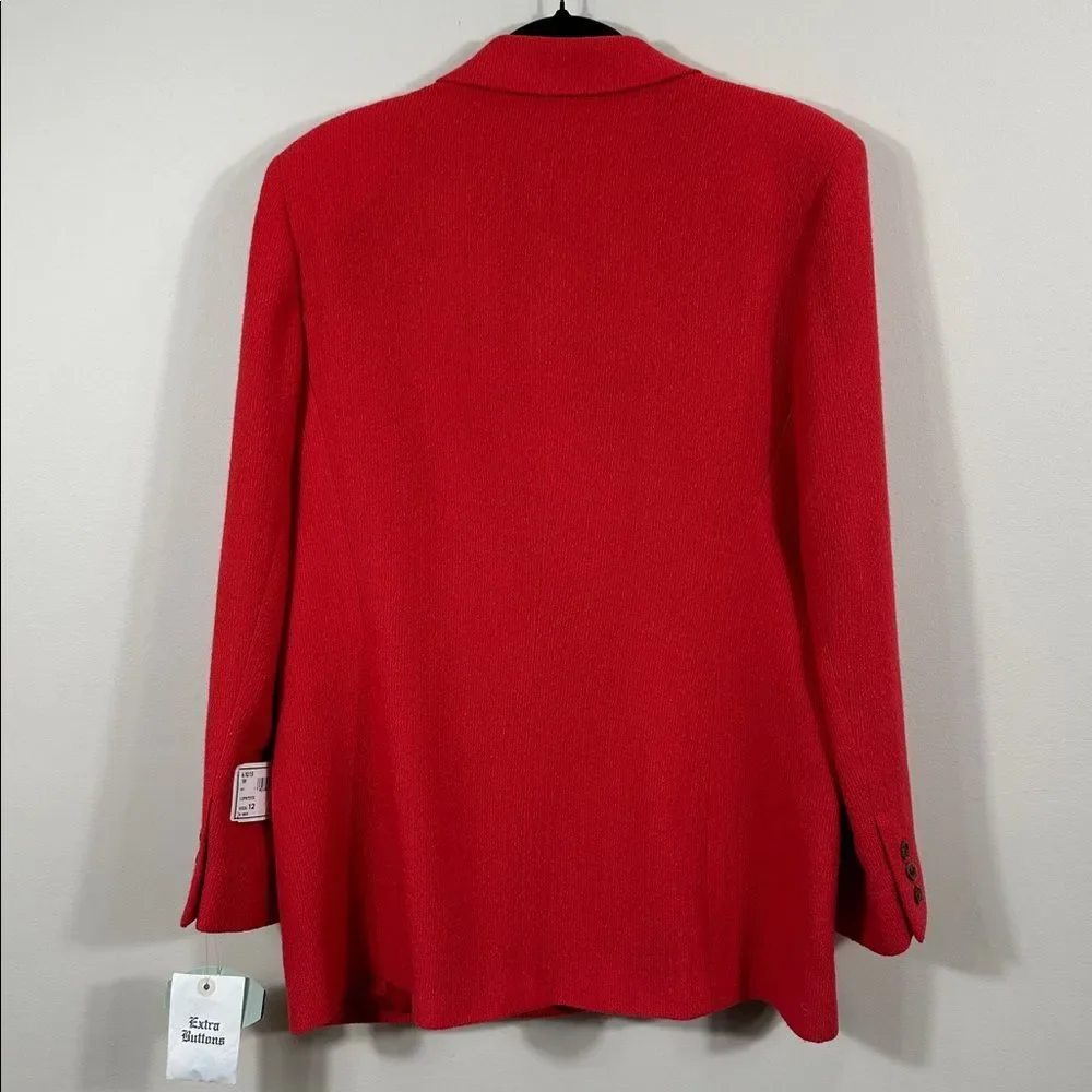 Hawksley & Wight NWT Vintage Deadstock Red Valentines Blazer Work Wool Women 12